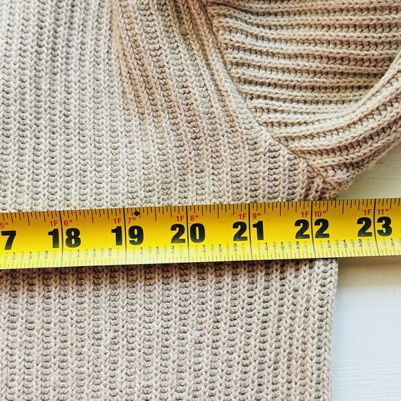 Pact V-Neck Cable Knit Sweater Organic Cotton Wool Size S Beige Sustainable - Picture 11 of 14